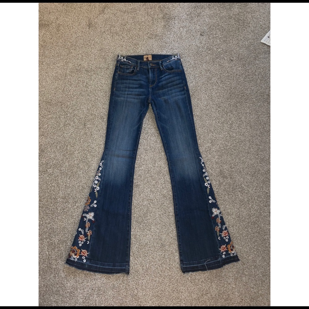 Driftwood Denim: Farrah Embroidered Flare Jeans